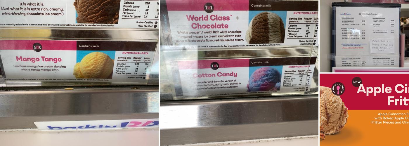 Baskin-Robbins Menu