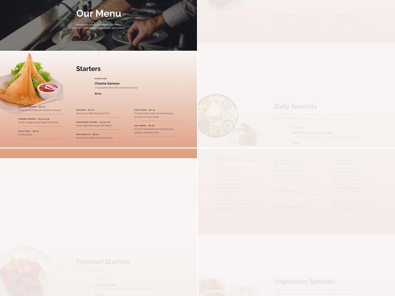 Agra Sweets Menu