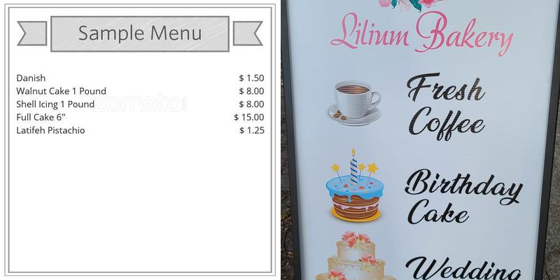 Golestan Bakery Menu