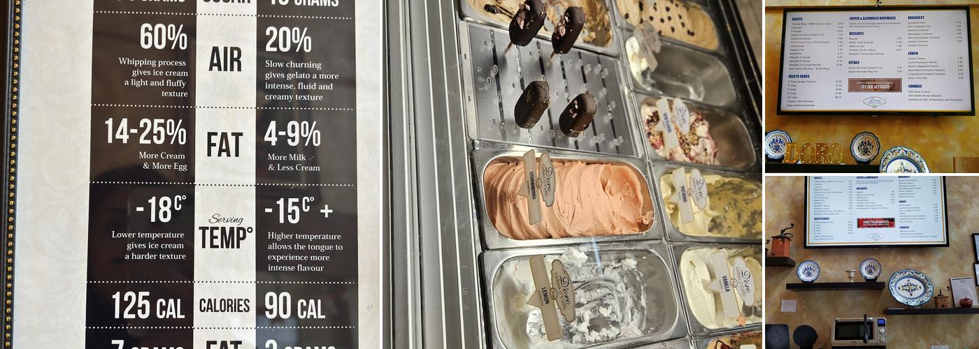 D'oro Gelato e Caffè Menu