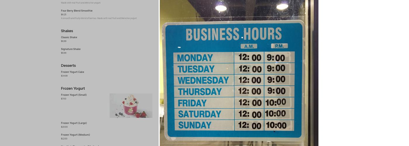 Menchie's Menu