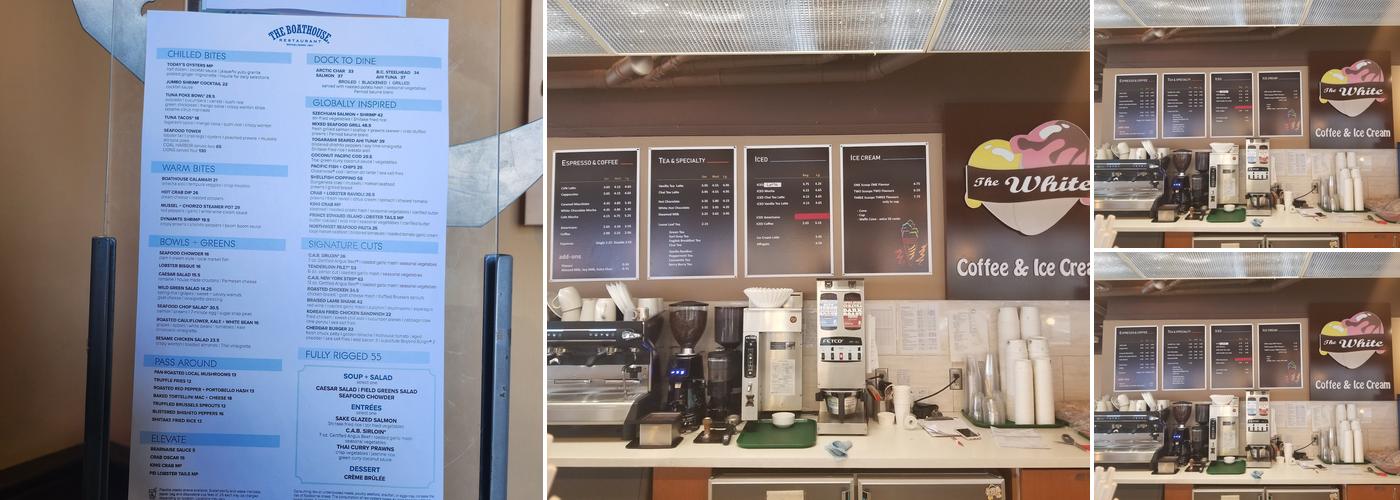 The White Coffee & Ice Cream Menu