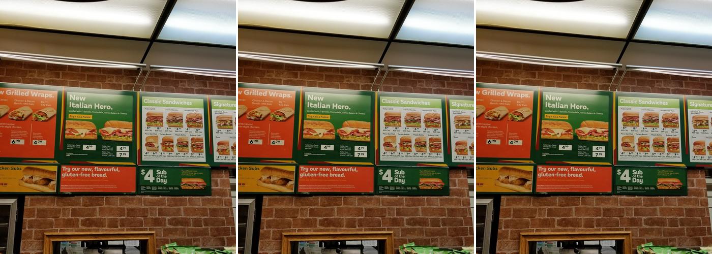 Subway Menu