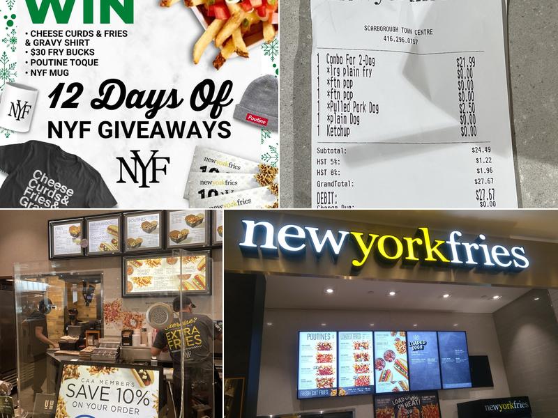 New York Fries Scarborough Town Centre Menu