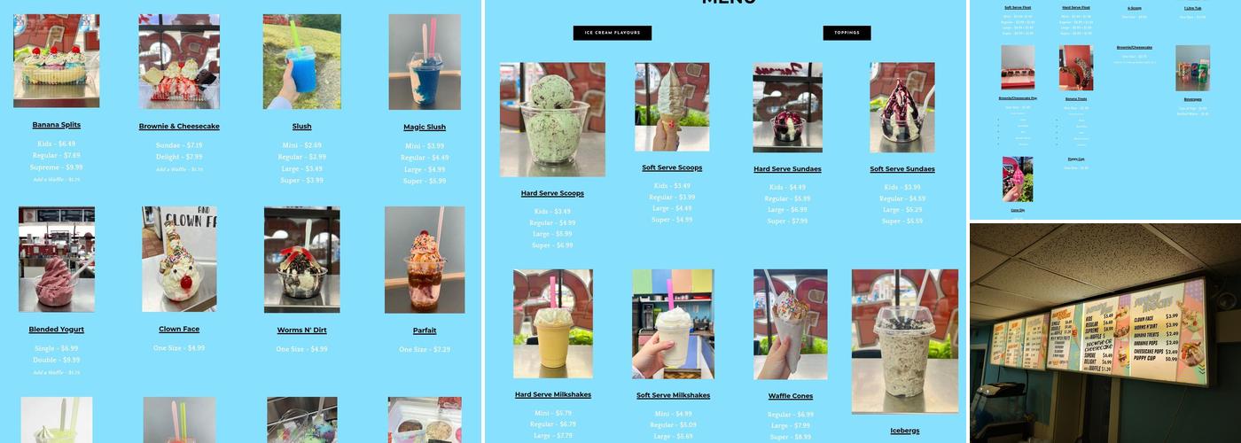 Bergs Famous Ice Cream Menu