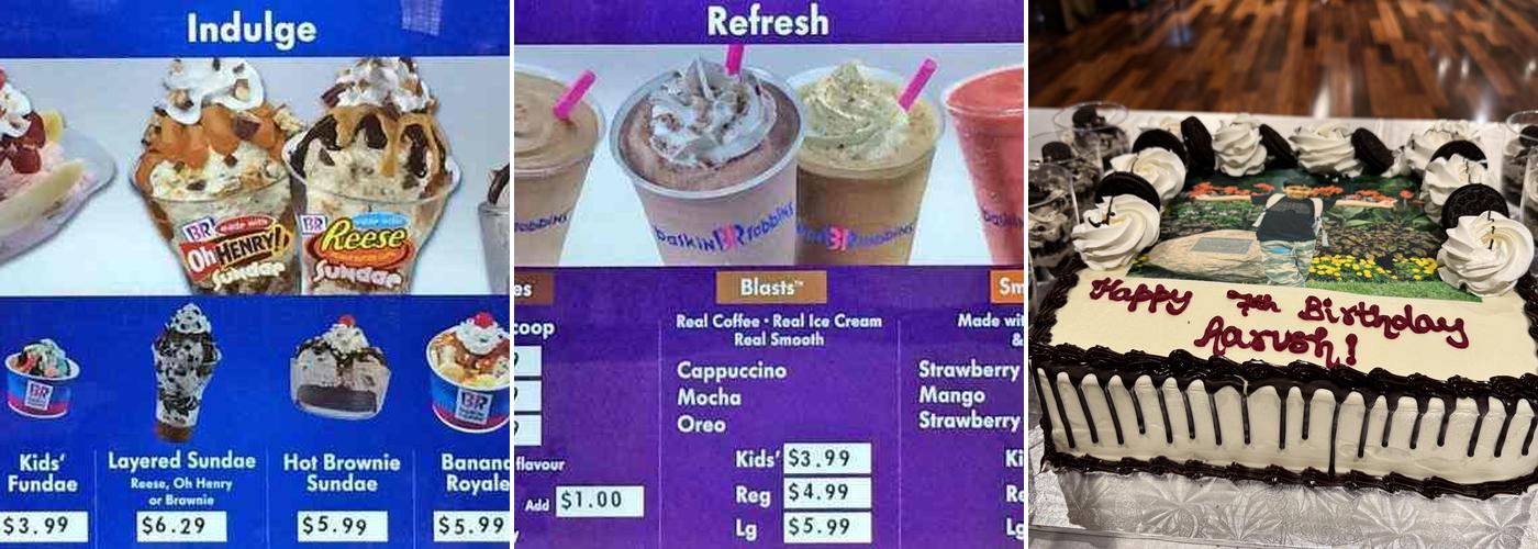 Baskin Robbins Menu