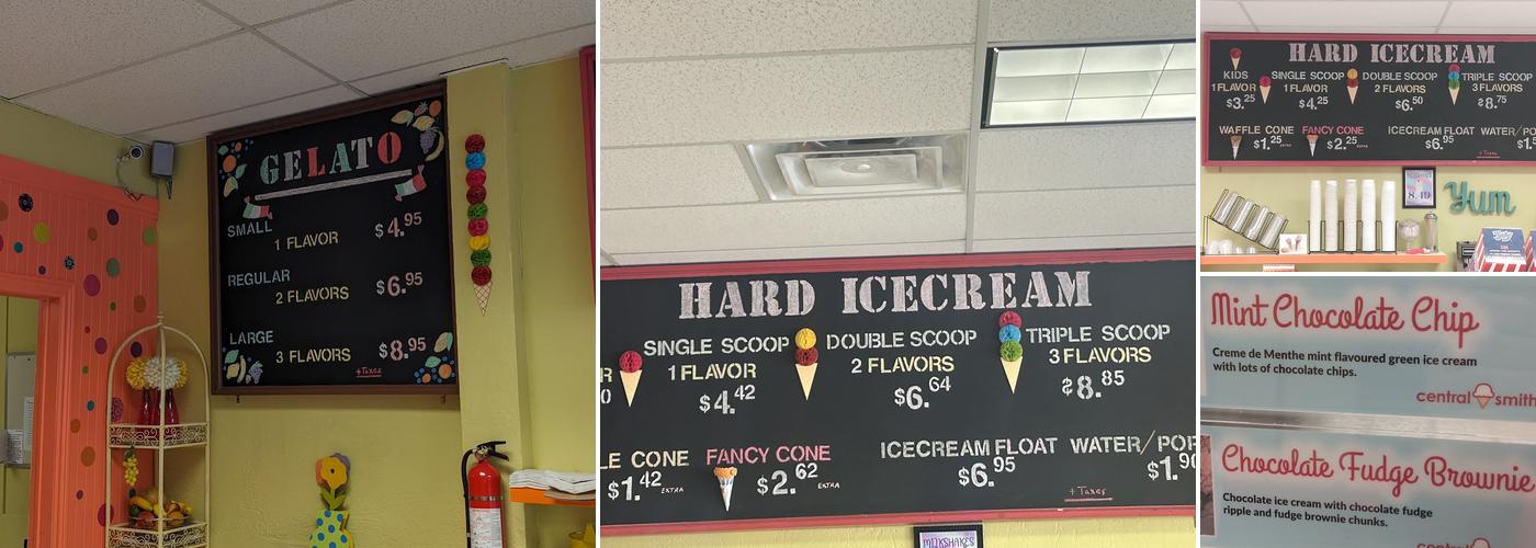 Ice Cream Cafe Menu