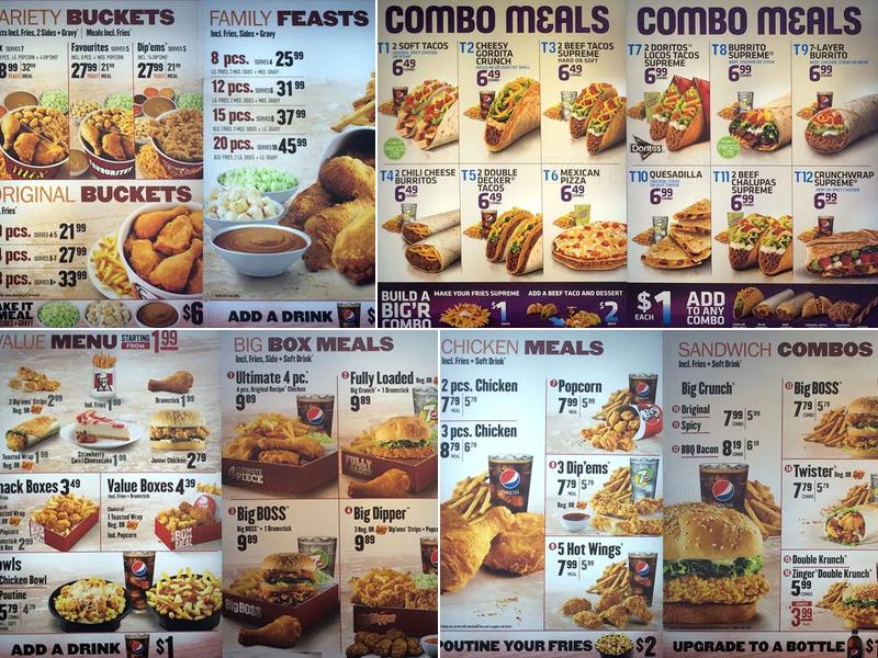 KFC Menu