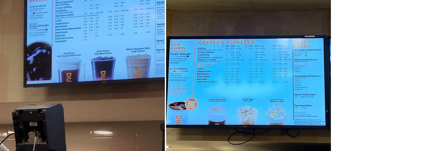 Dunkin' Menu
