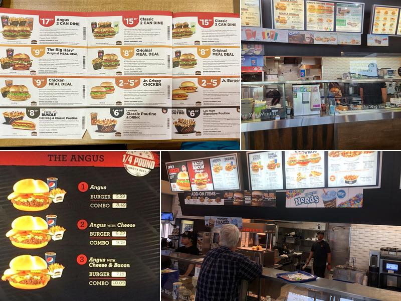 Harvey's Menu