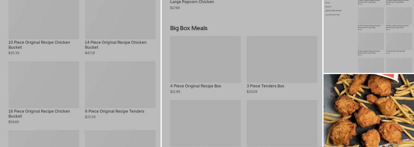 KFC Menu