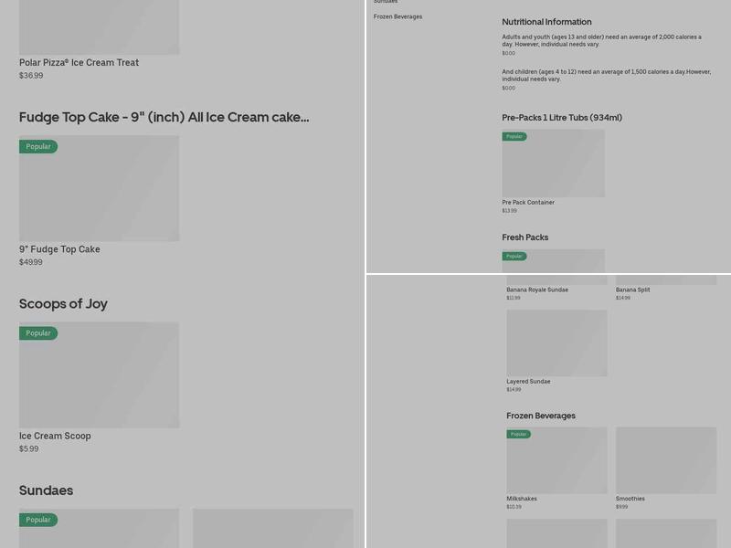 Baskin-Robbins Menu