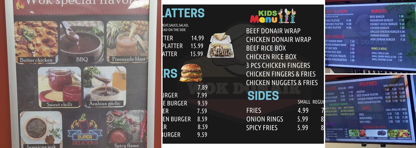 Wok Donair & Poutine Menu