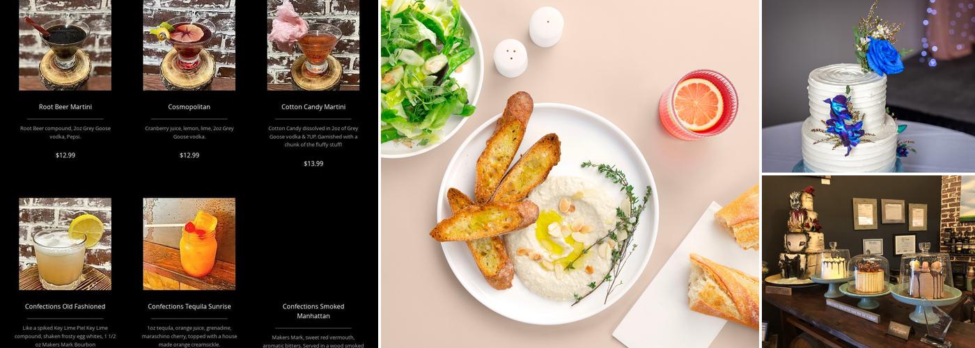 Confections cake co. Menu