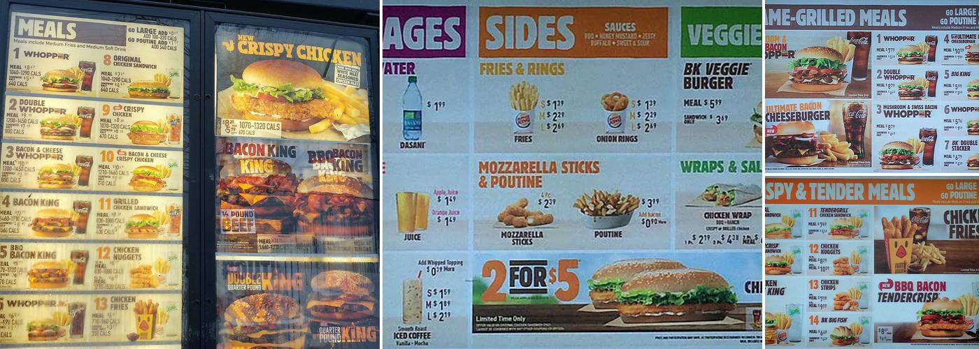 Burger King Menu