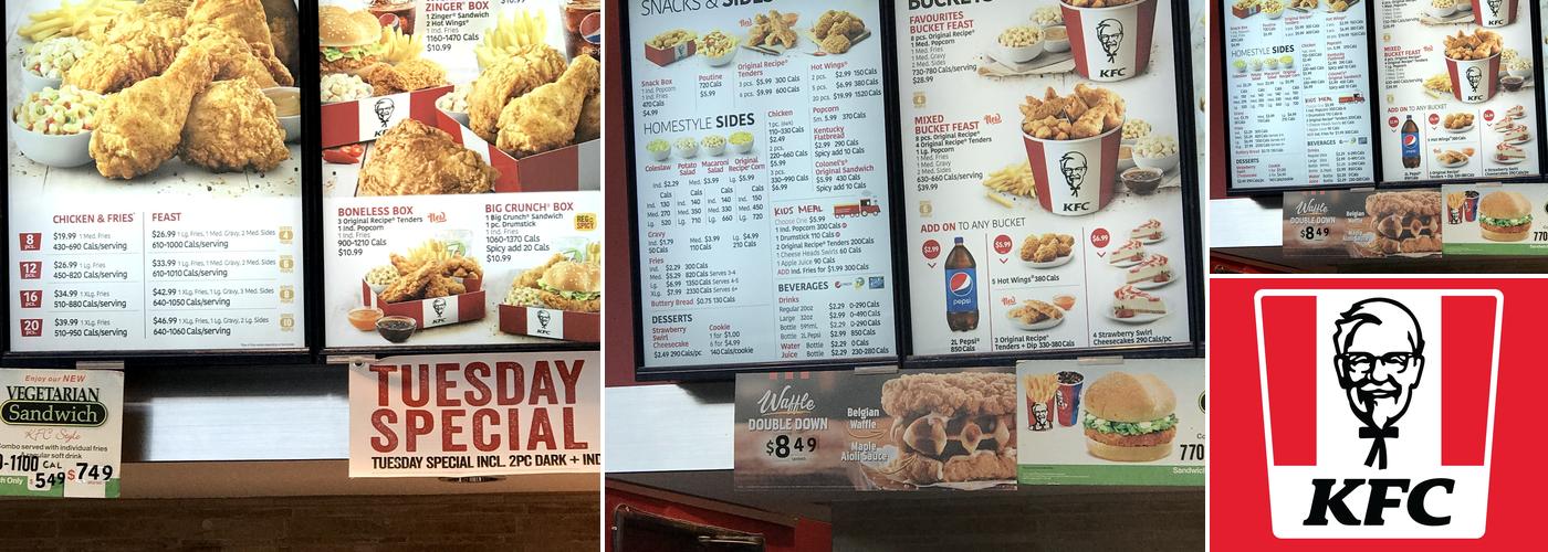 KFC Menu