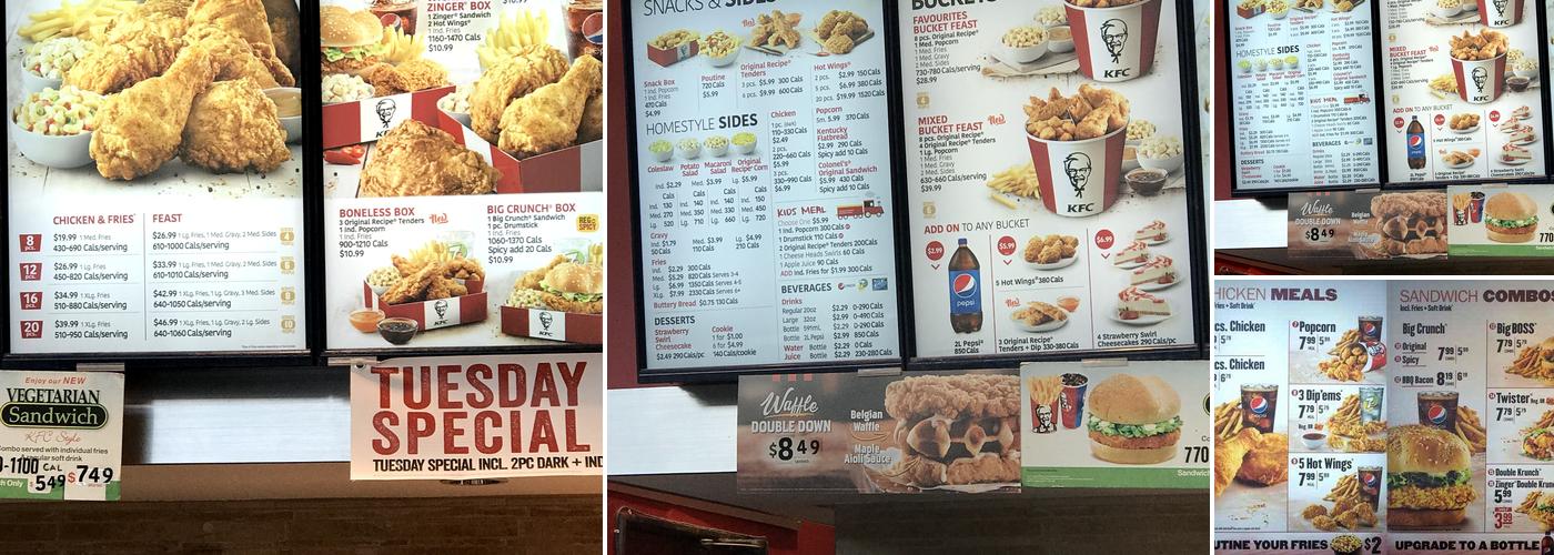 KFC Menu