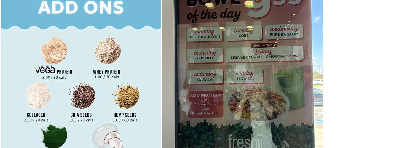 Freshii Menu