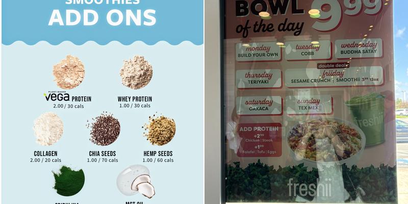 Freshii Menu