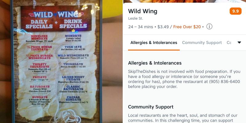 Wild Wing Menu