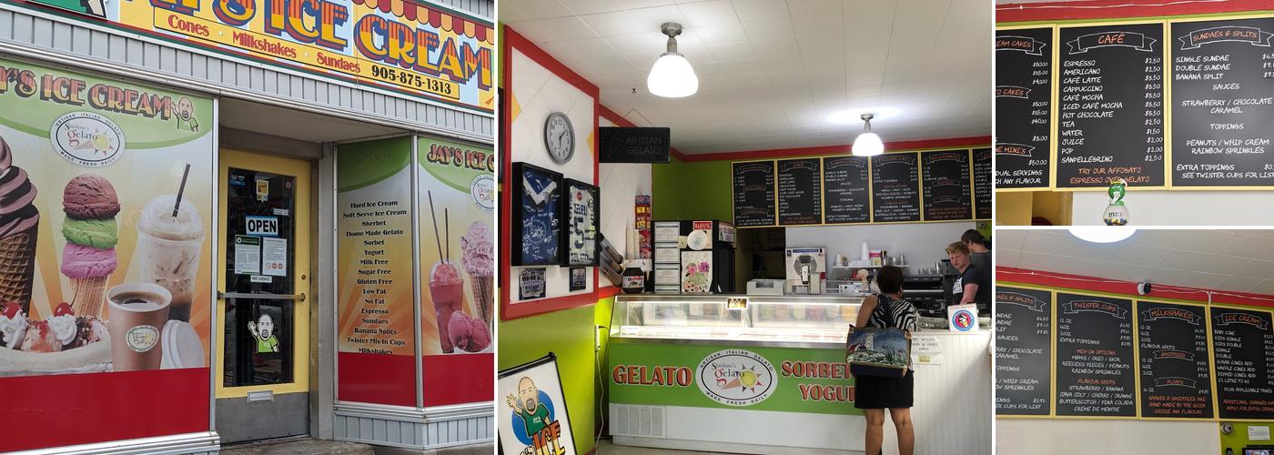 Jay's Ice Cream & Sunshine's Gelato Menu