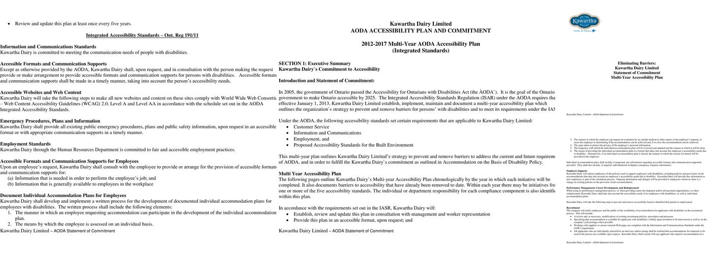 Kawartha Dairy Huntsville Menu