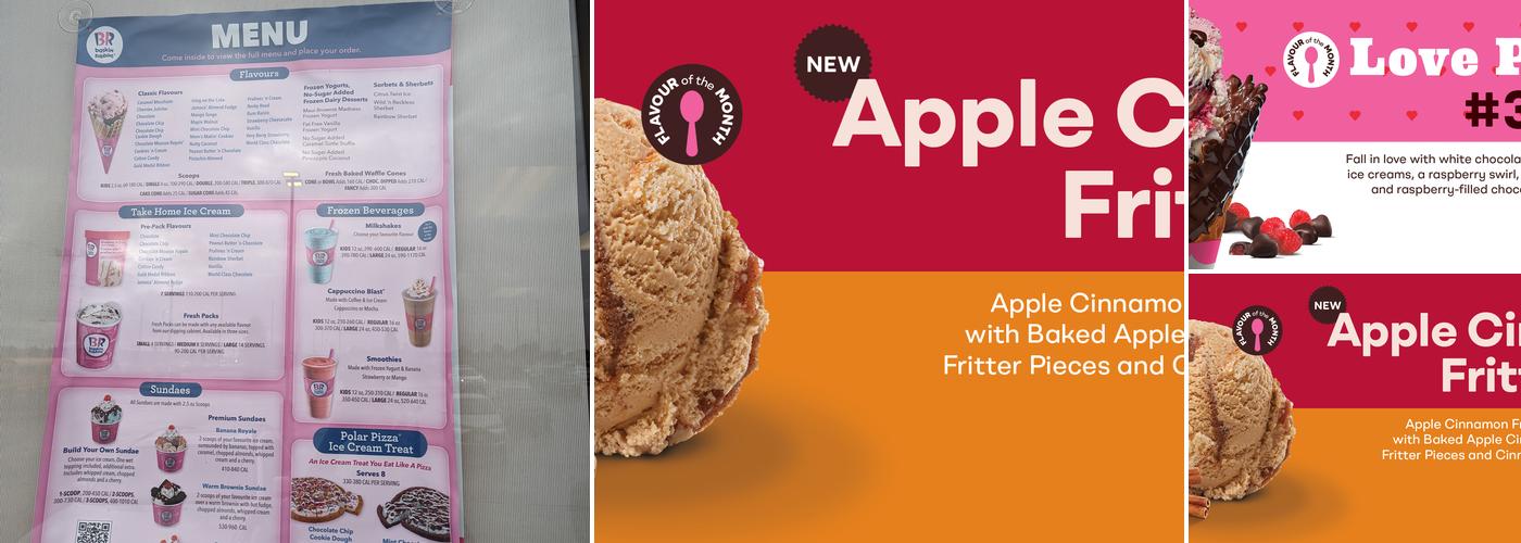 Baskin Robbins Menu
