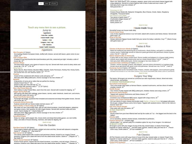 Horsethief Creek Pub & Eatery Menu