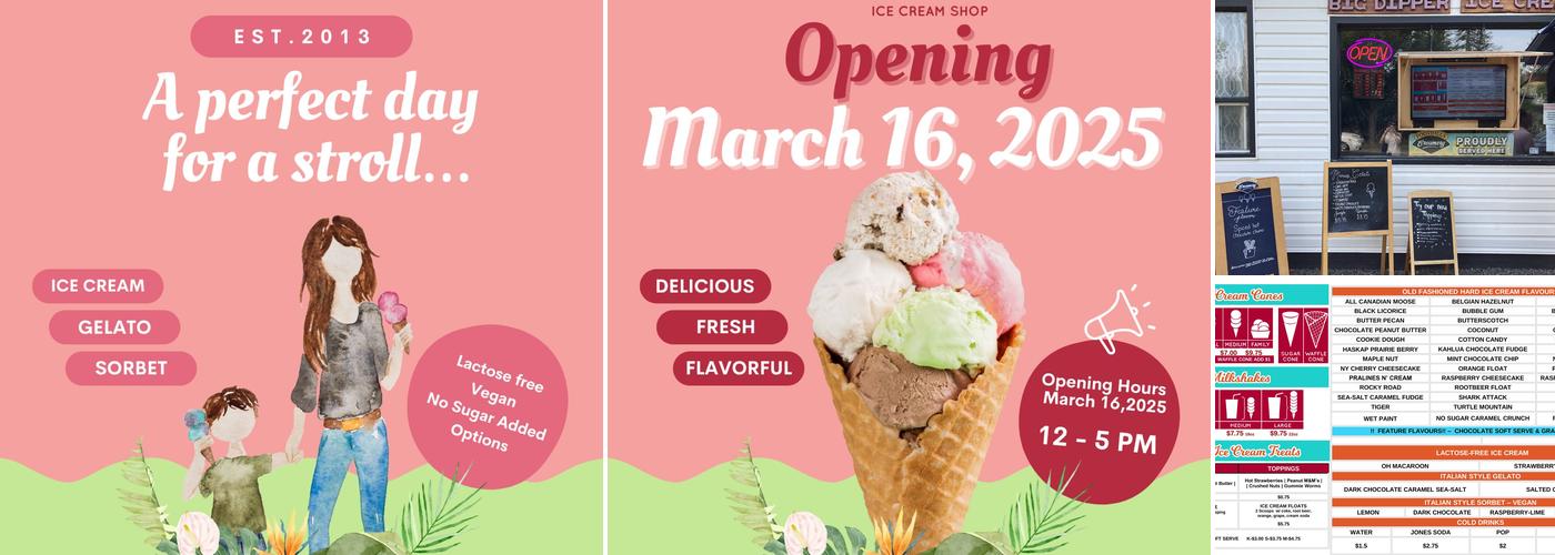 Big Dipper Ice Cream Shop Menu