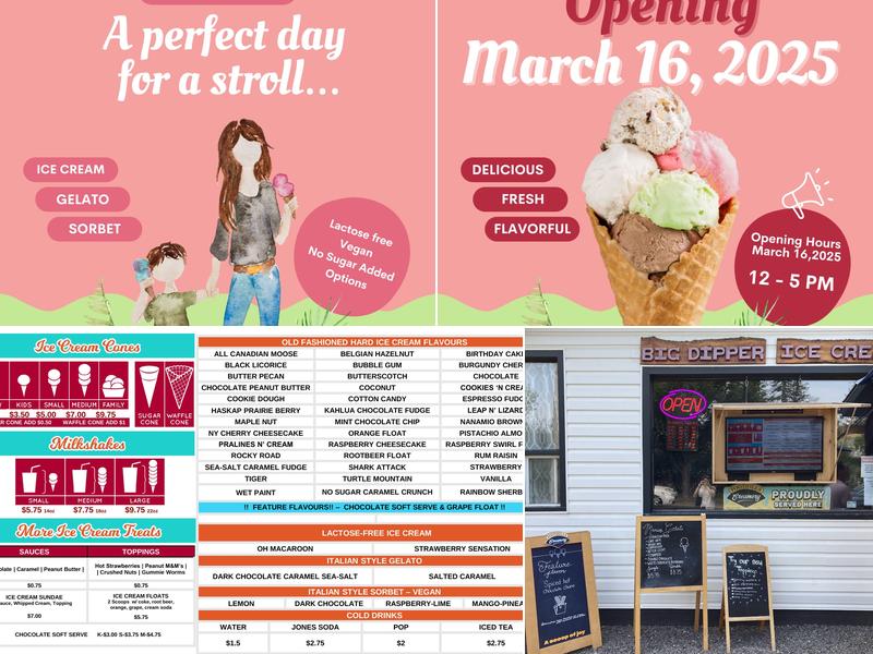 Big Dipper Ice Cream Shop Menu