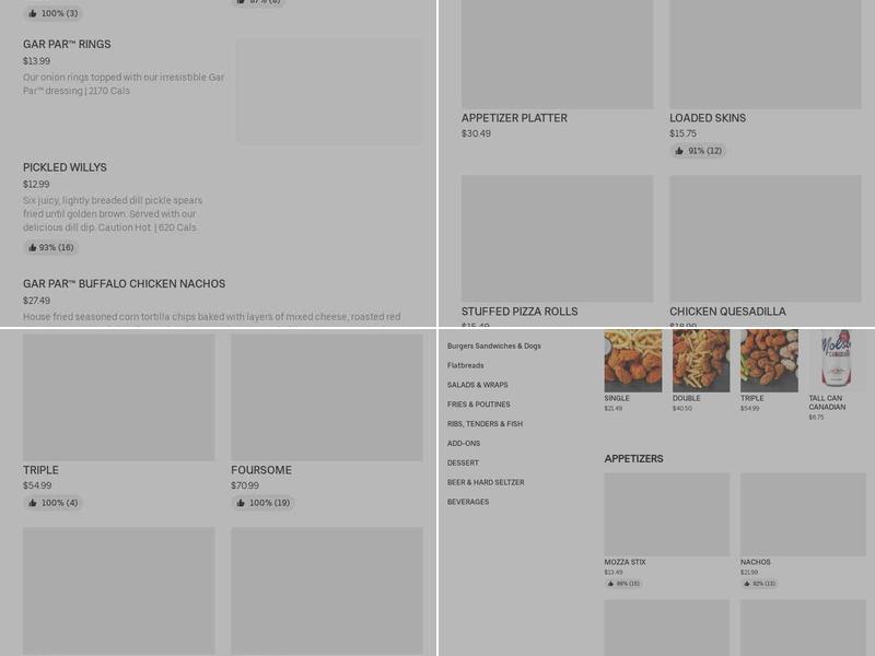 Wild Wing Menu