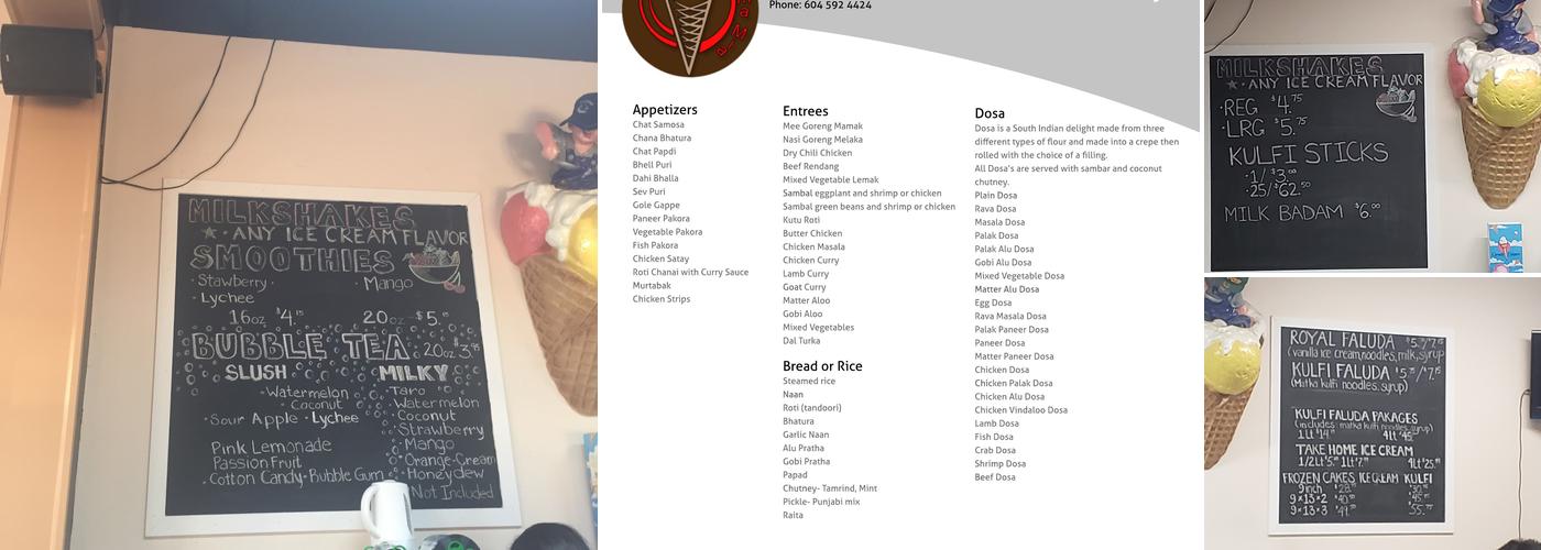 Mama Mia Ice Cream Menu