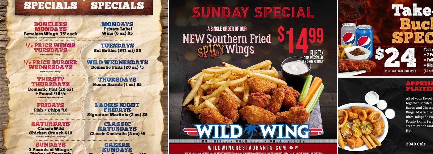 Wild Wing Menu