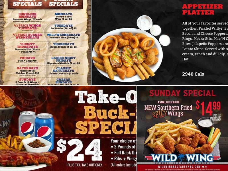 Wild Wing Menu