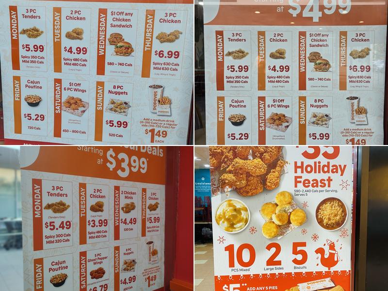 Popeyes Louisiana Kitchen Menu