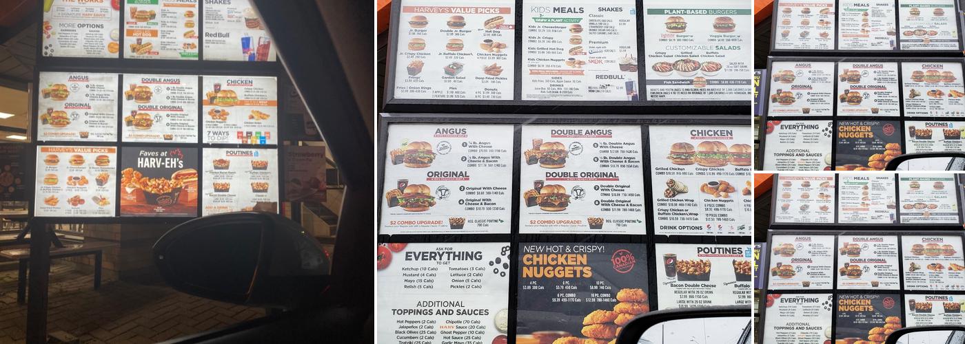 Harvey's Menu