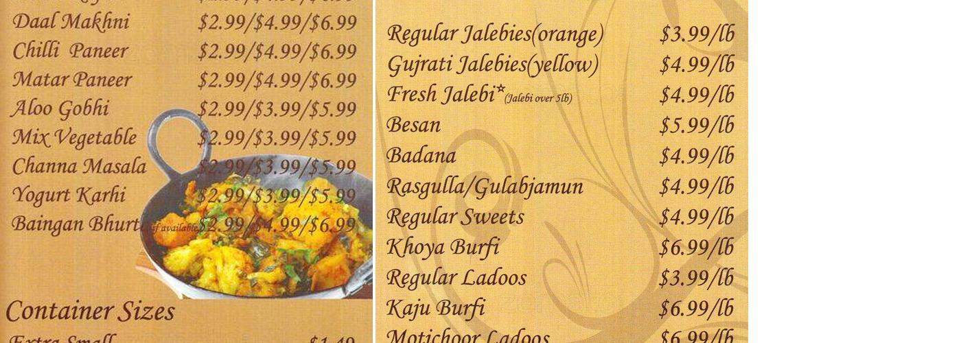 Gagan Sweets Menu