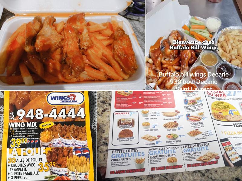 Buffalo Bill Wings Menu