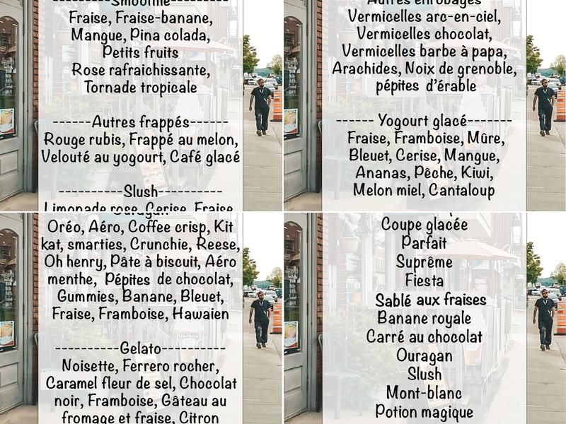 Delices Glaces D'Agathe Enr Menu