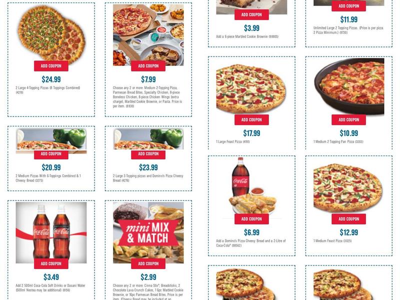 Domino's Pizza Menu