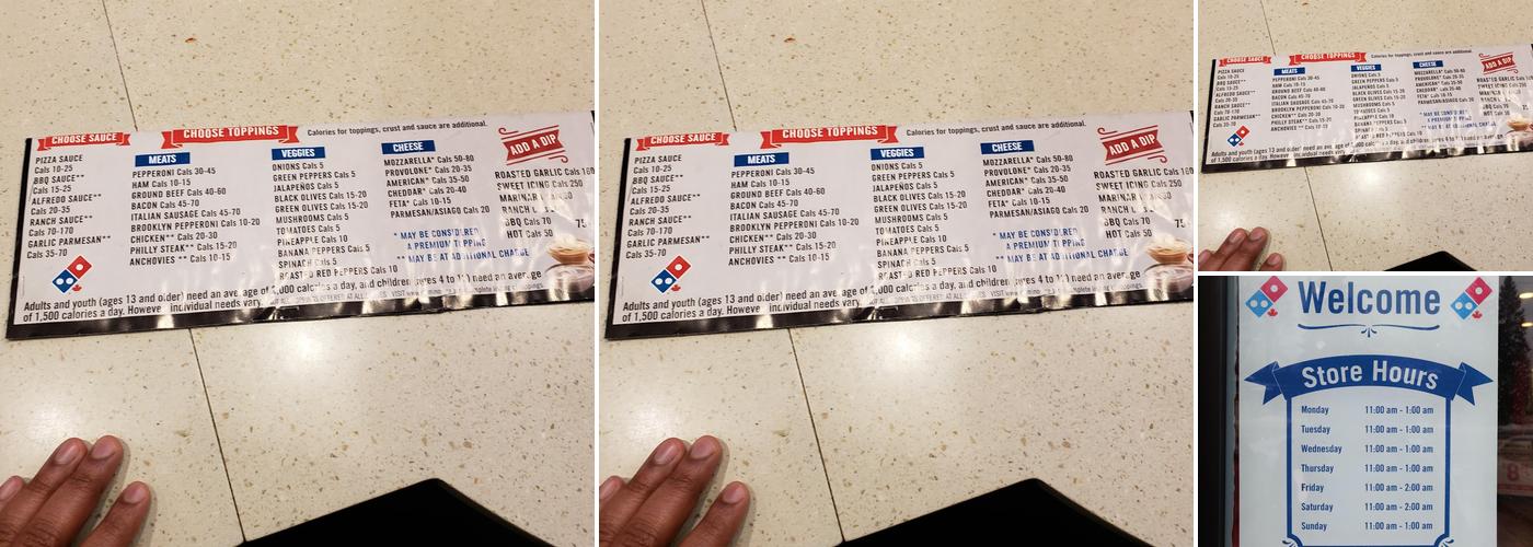 Domino's Pizza Menu