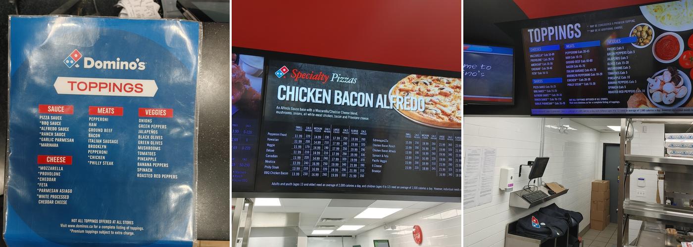 Domino's Pizza Menu