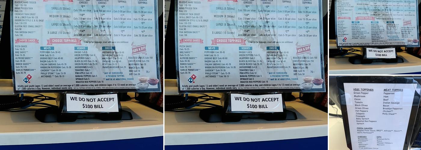 Domino's Pizza Menu