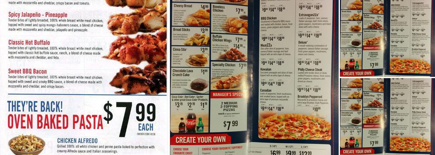 Domino's Pizza Menu