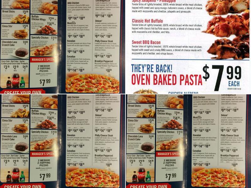 Domino's Pizza Menu