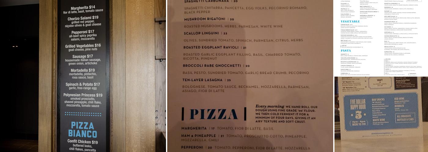 Double Zero Pizza Menu