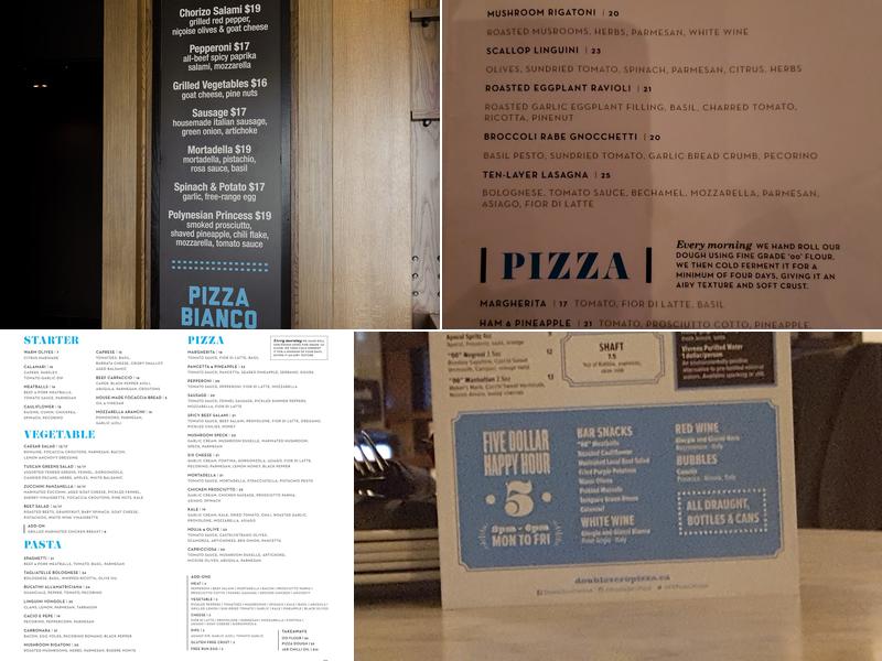 Double Zero Pizza Menu