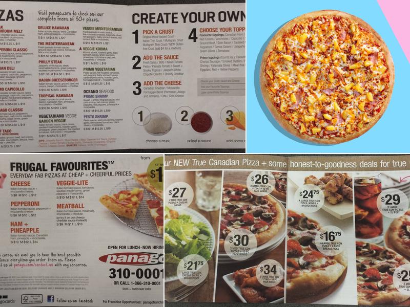 Panago Pizza Menu