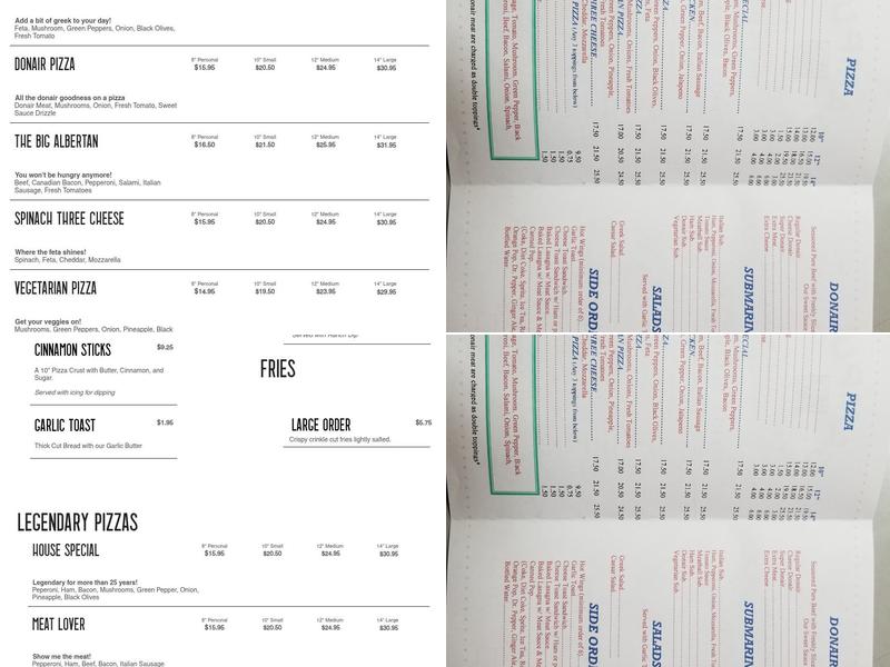 Campus Pizza Menu