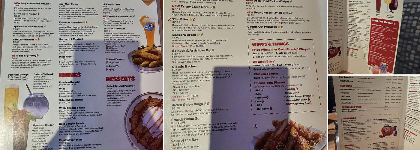 Boston Pizza Menu
